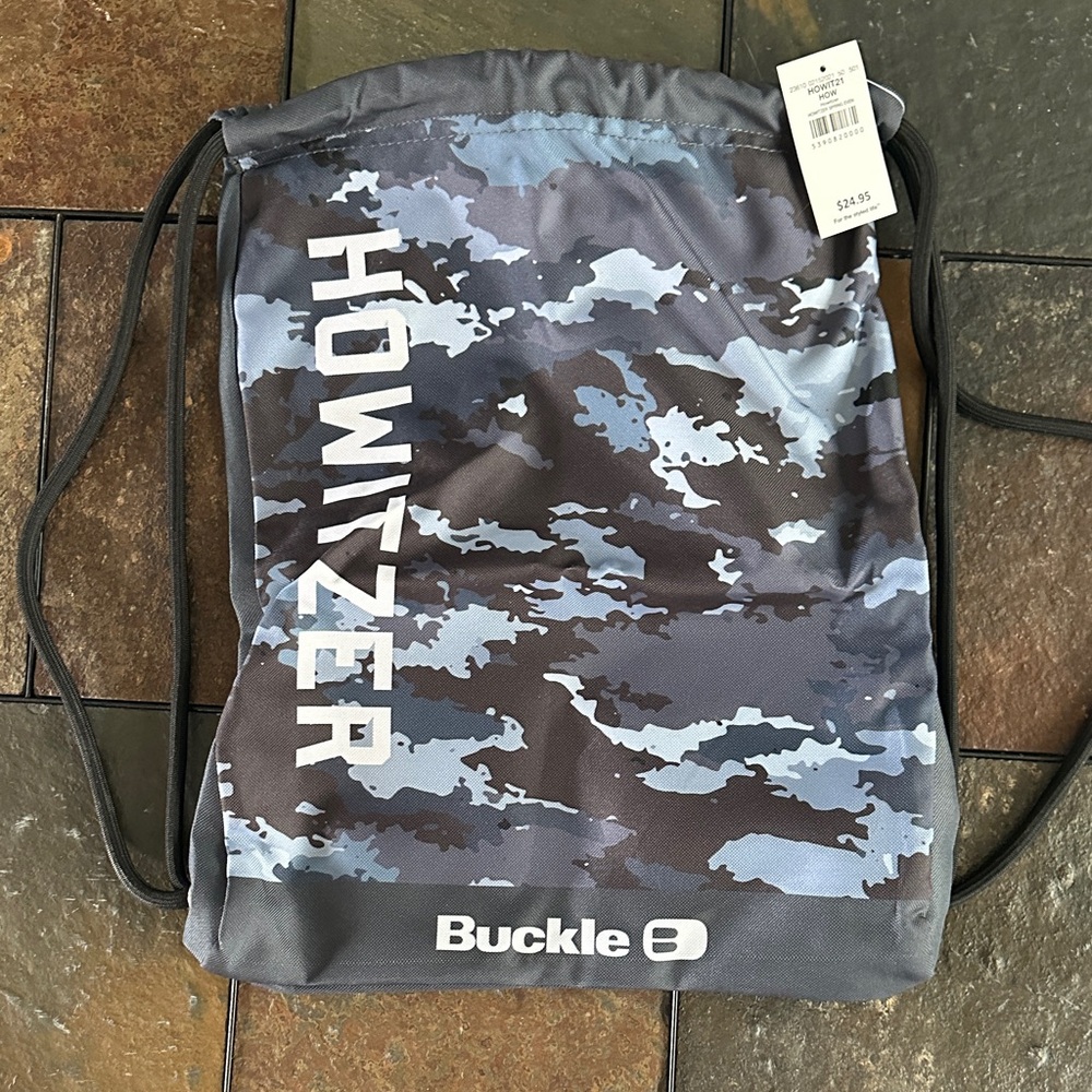 Howitzer Camouflage Drawstring Backpack - Blue and Gray